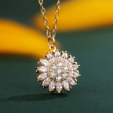 Rotatable Sunflower Necklace